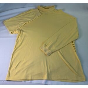 Brooks Brothers Pima Cotton Yellow Turtleneck Long Sleeve Top Mens XL